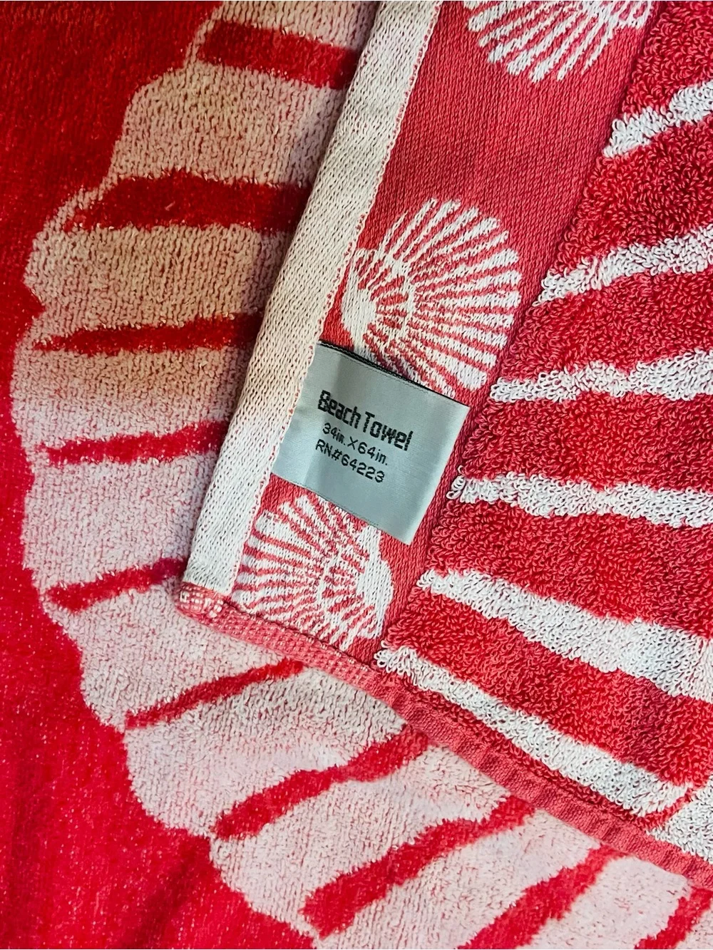 Pink Seashells Beach Towel